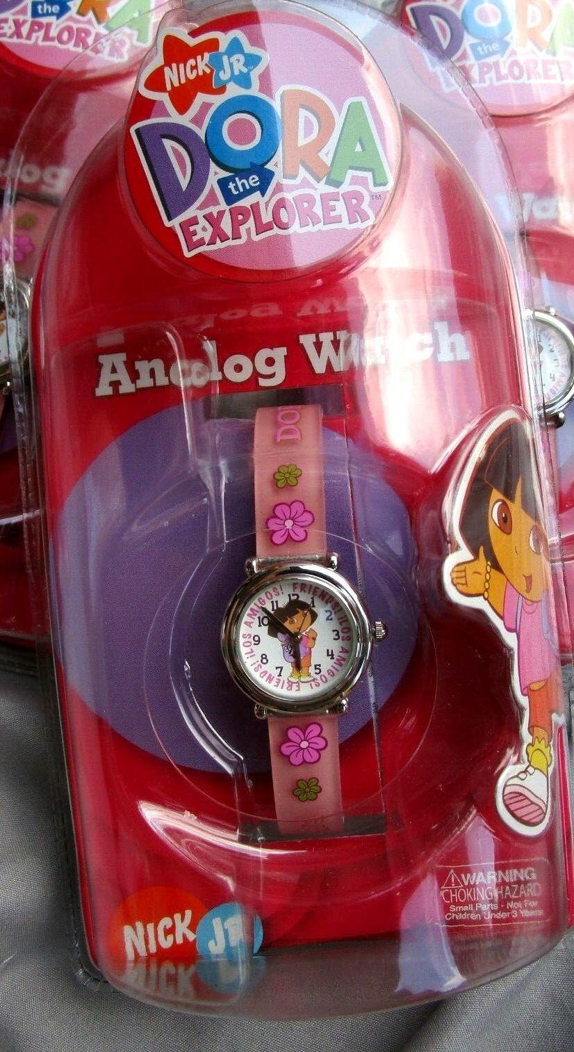 Nickelodeon Dora the Explorer Analog Display Two Tone Pink Band Watch-Brand New!
