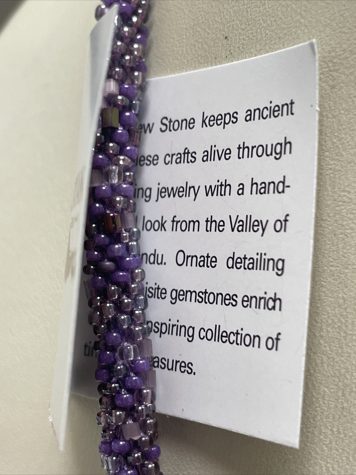 HSN ANDREW STONE MADE IN NEPAL HAND-CRAFTED PURPLE BEADED HIMALAYAN NECKLACE