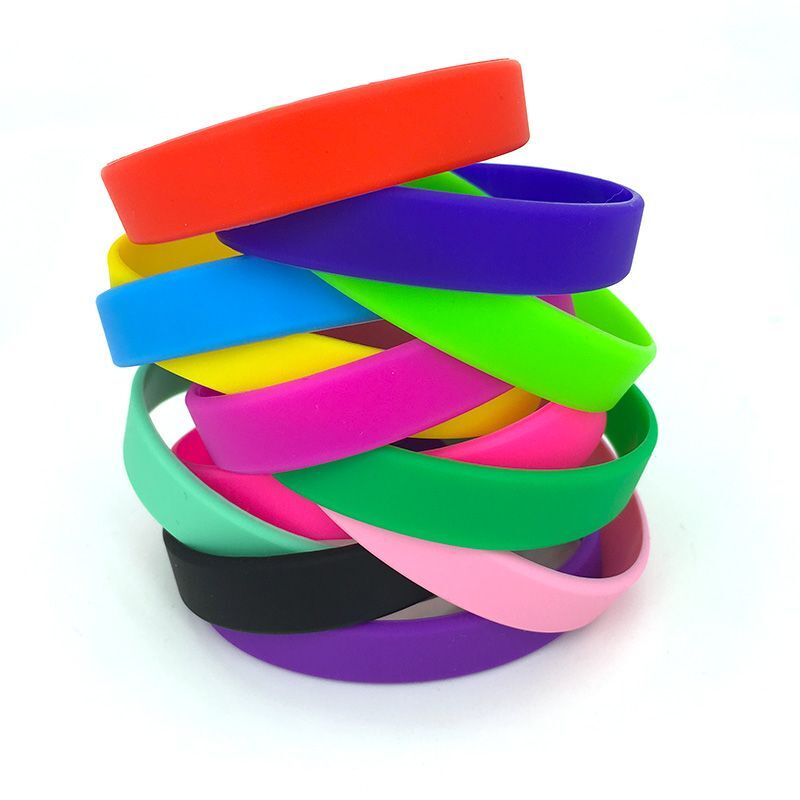12 Pack Kids Adults Blank Silicone Wristbands Rubber Bracelets 12 Color Mixed
