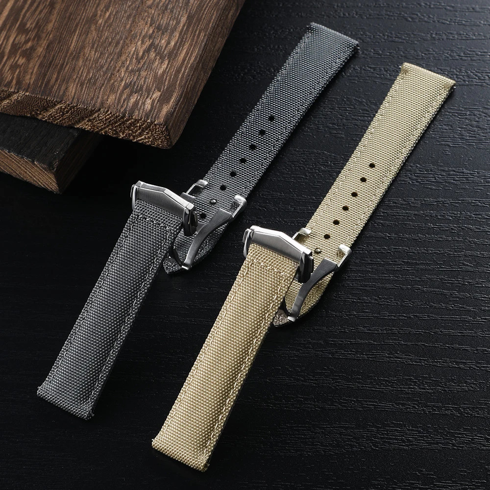 20mm 22mm Sailcloth Watchband Folding Buckle Deployant Quick Release For Omega