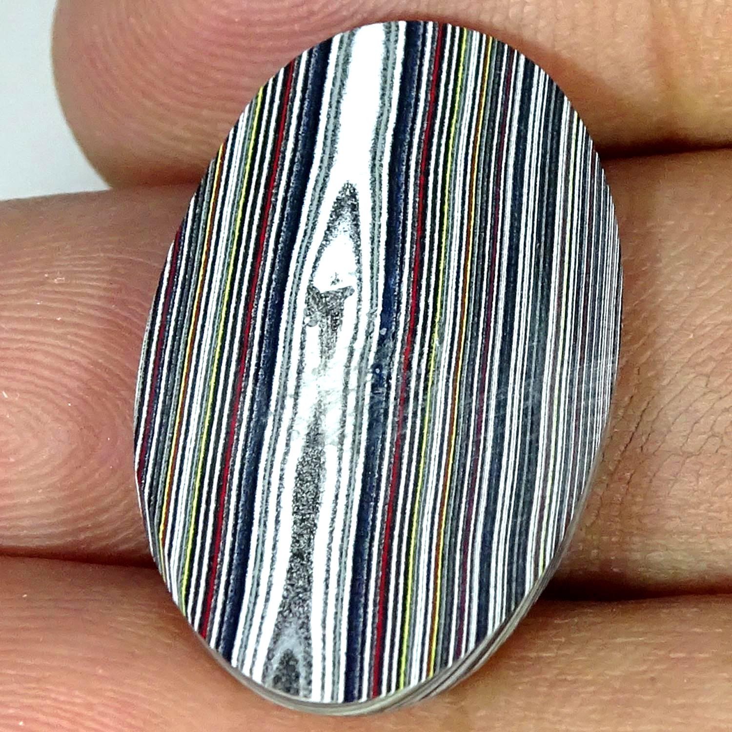 6.40Cts Lab-Created Royal Fordite Oval Cabochon Gemstone 17X28X3MM