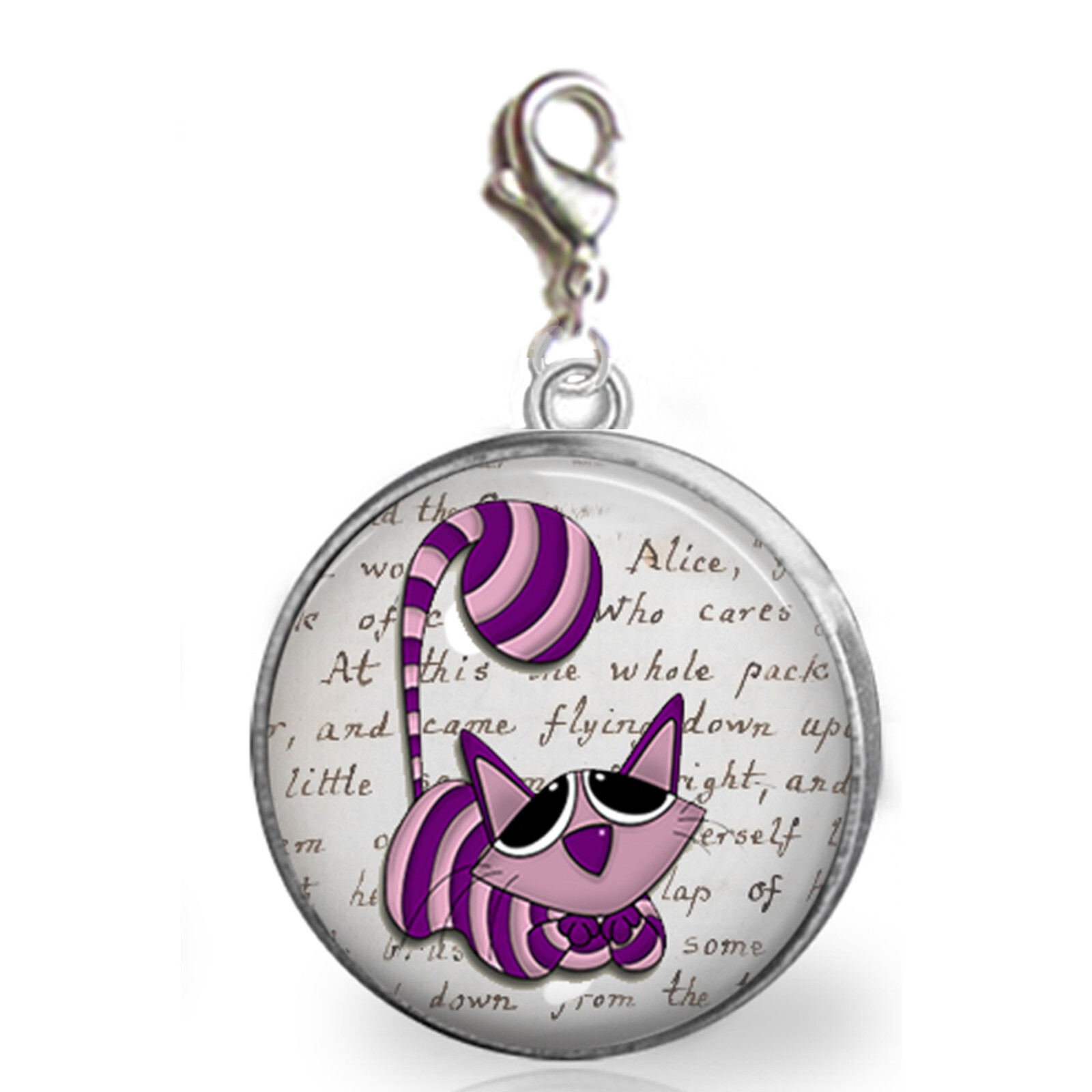 Alice In Wonderland Cheshire Charm for Bracelet Zipper Pull Purse Photo Jewelry