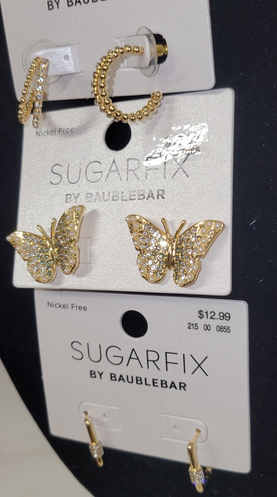 Lot Of 3 Sugar Fix By Baublebar Earrings- Pierced/Post Backing Nickel Free NEW