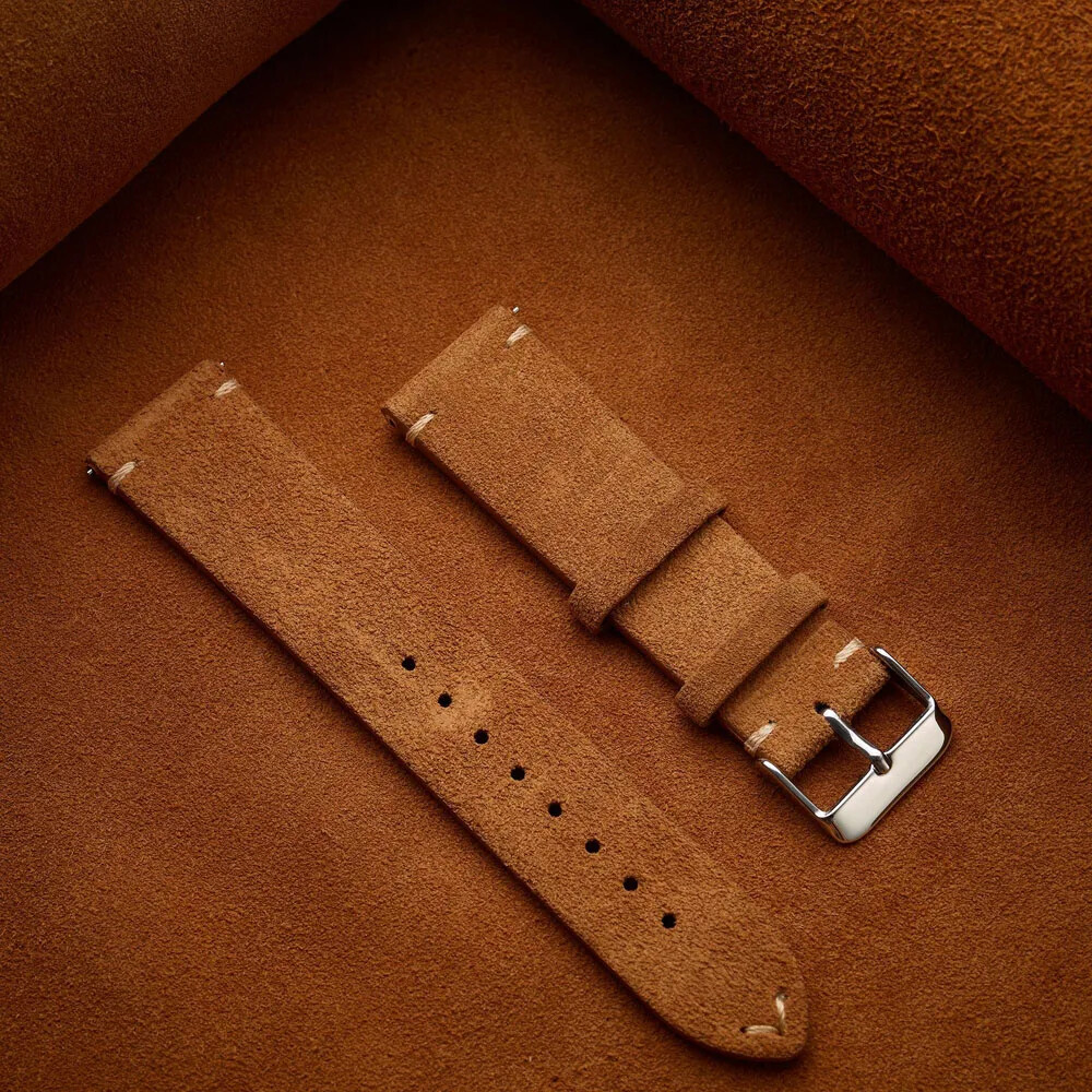 Vintage Matte Velvet Genuine Leather Strap 14 16 18mm 20mm 22mm Watch Band Belt