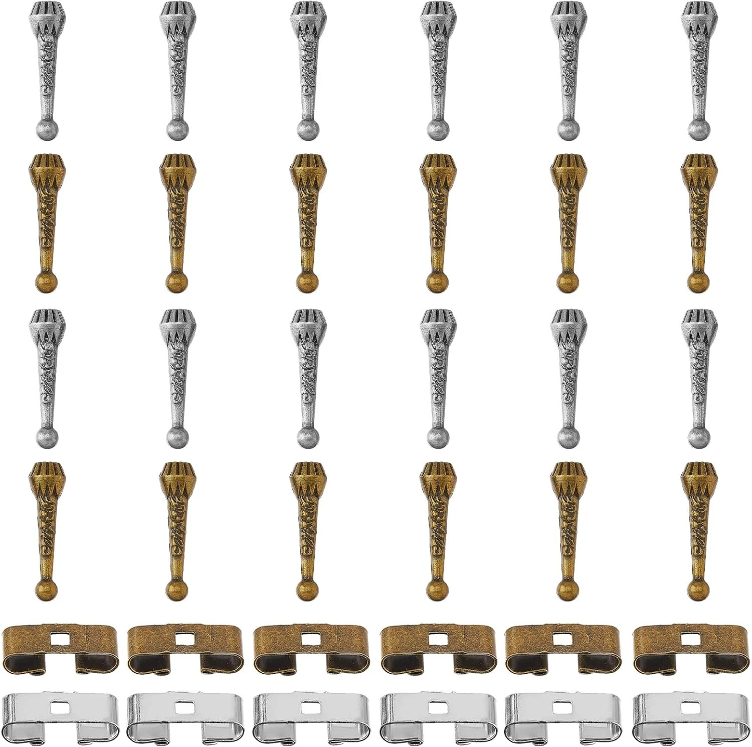 36Pcs 2Colors Bolo Tie Findings Kit Including Bolo Tie Slides Clasps and Alloy C