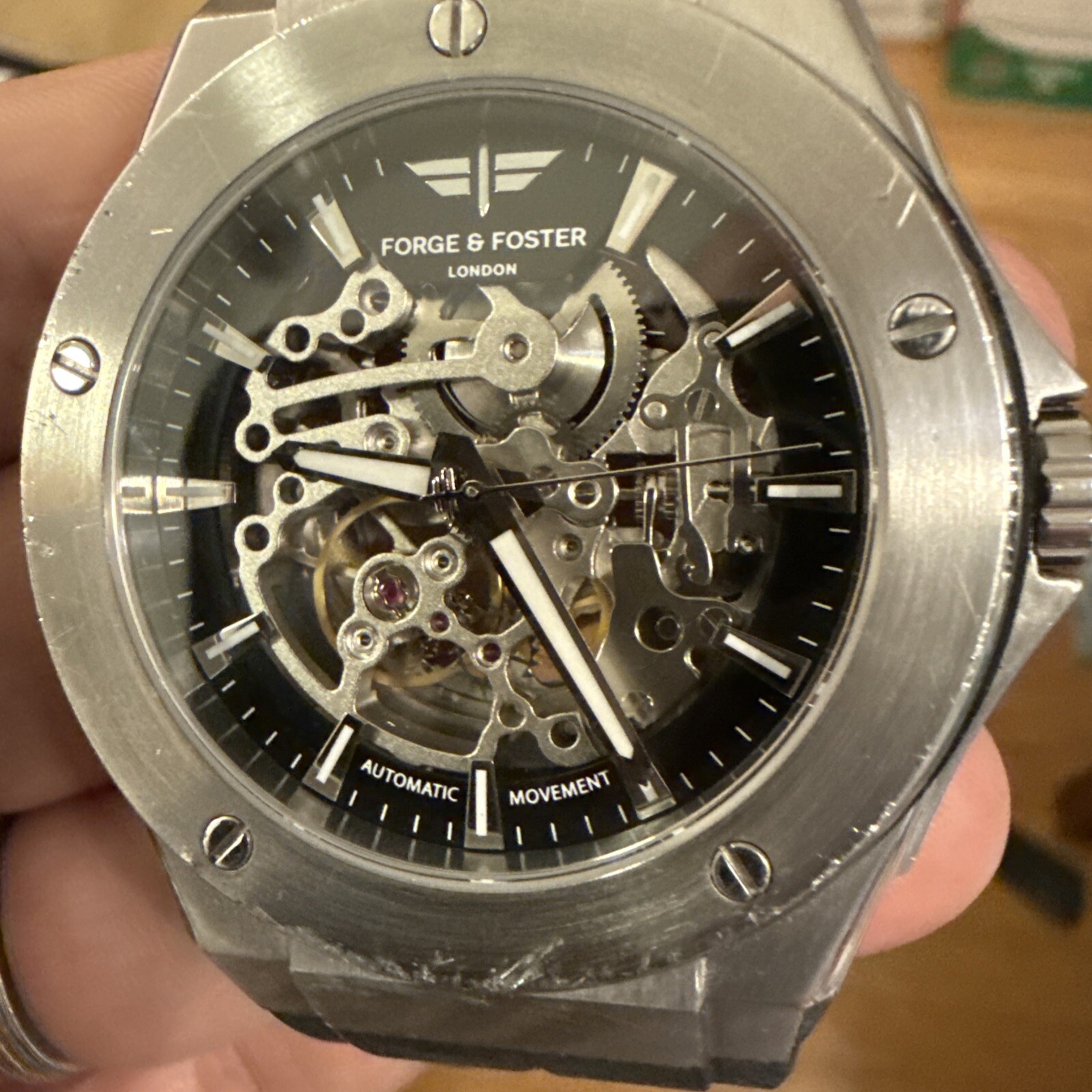 Forge And Foster Automatic 44mm Skeleton Men’s Watch Stainless Steel 316L Ghost