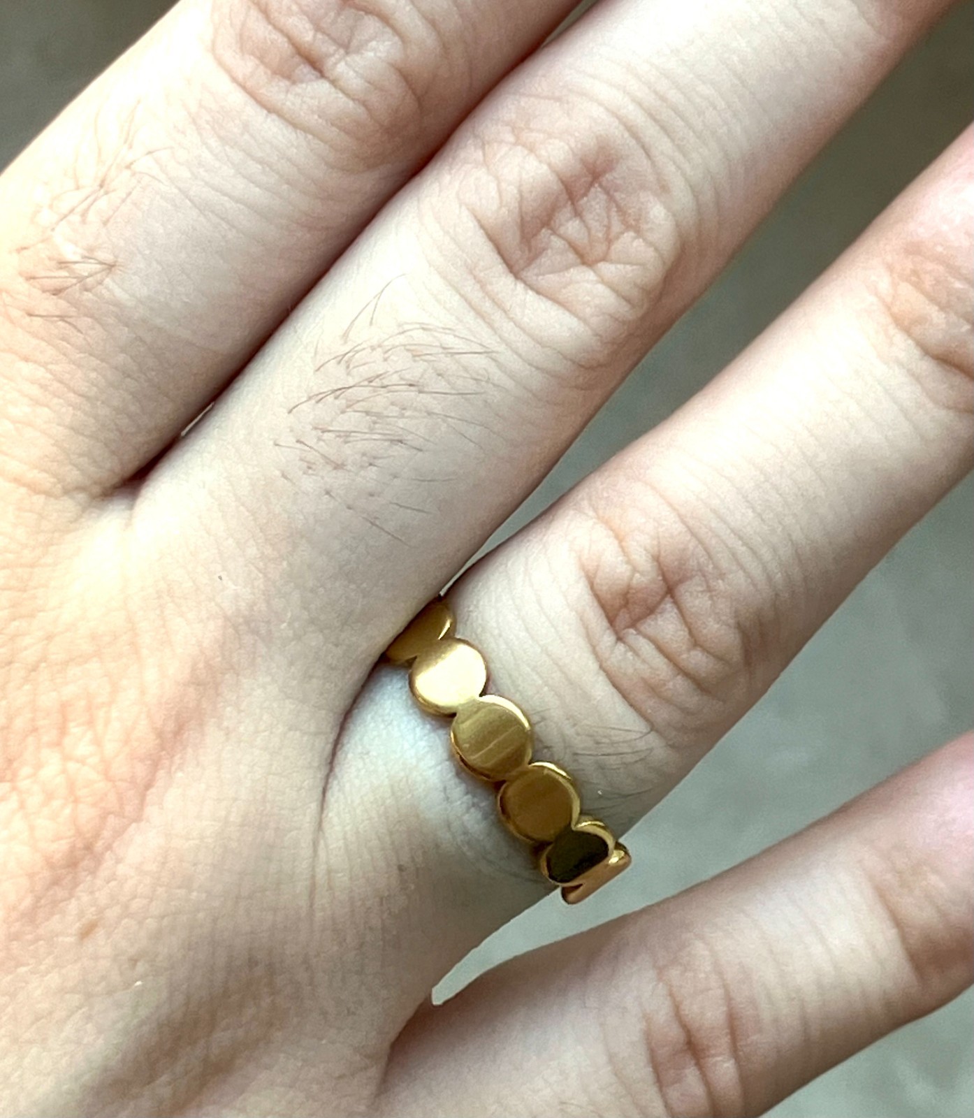 Sleek 18K Gold PVD Plated Disc Band Ring – Stainless Steel