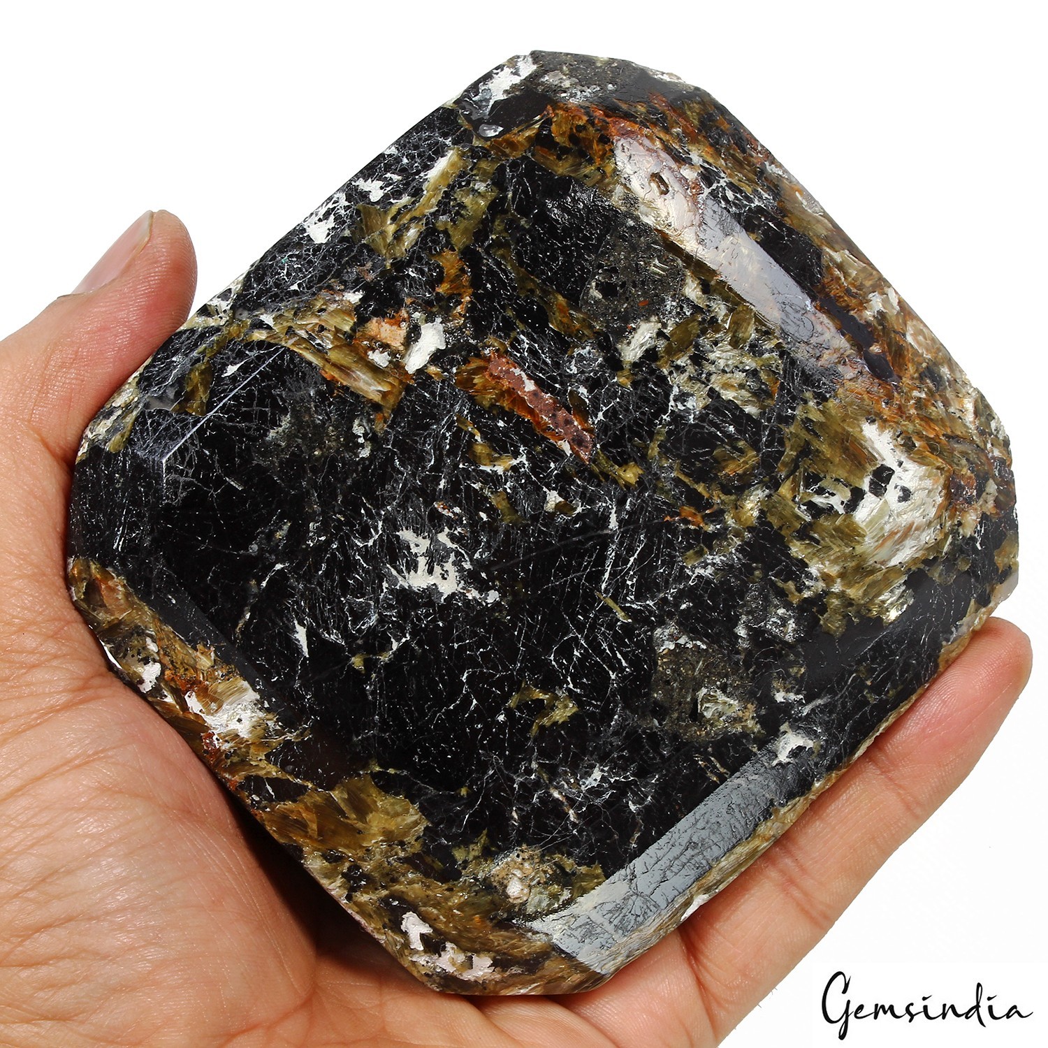 1.1 Kg Natural Black Tourmaline Collectors’ Grade Untreated Emerald Cut Gemstone