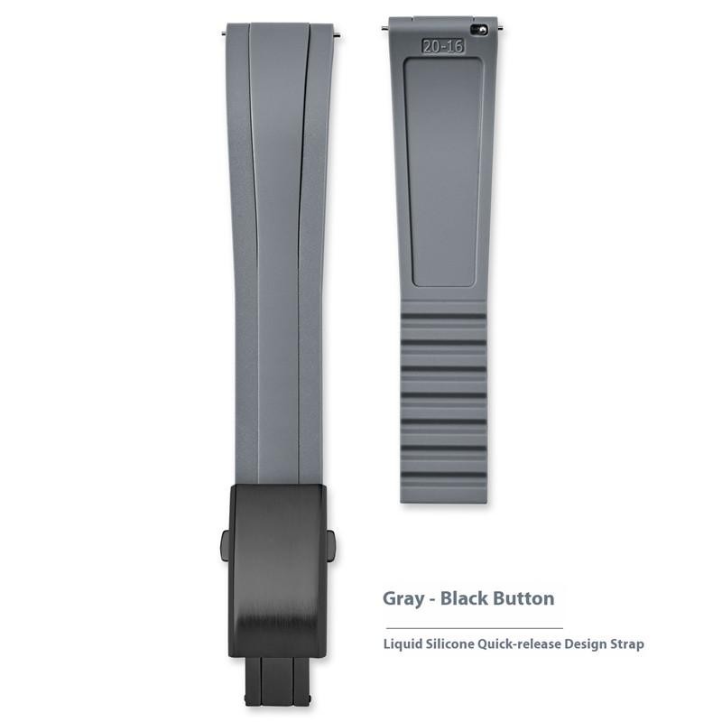 CTS Silicone Watch Strap 20mm 22mm Quick Release Butterfly Buckle Cut To Size