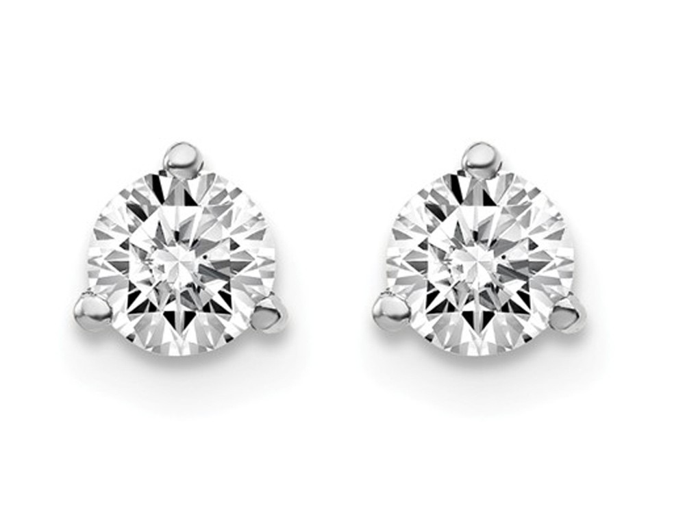 1/2 Carat (ctw VS2-Si1, D-E-F) Lab Grown Diamond Solitaire Earrings 14K Gold