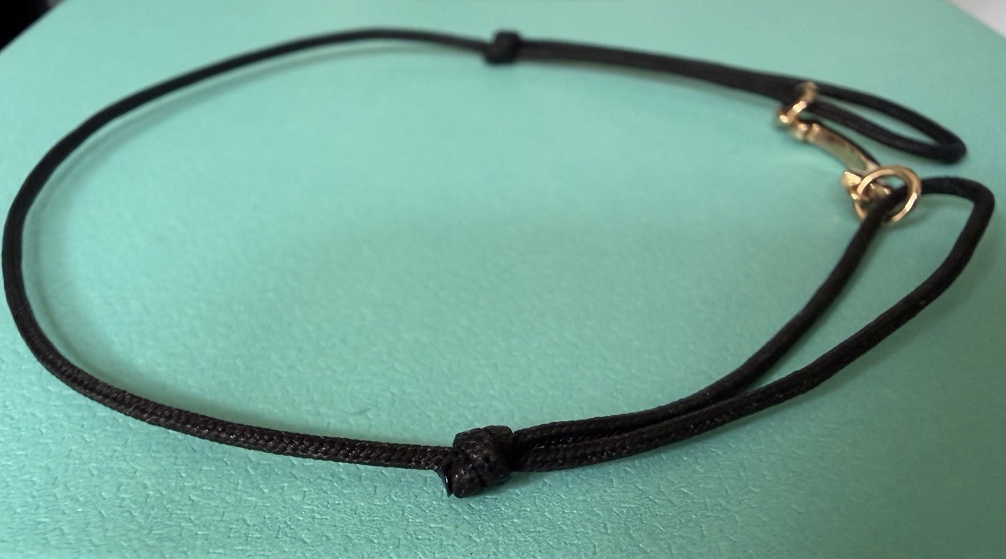 Tiffany & Co. Bracelet T Smile 71393968 Polyester Black Cord #M-XL 750RG