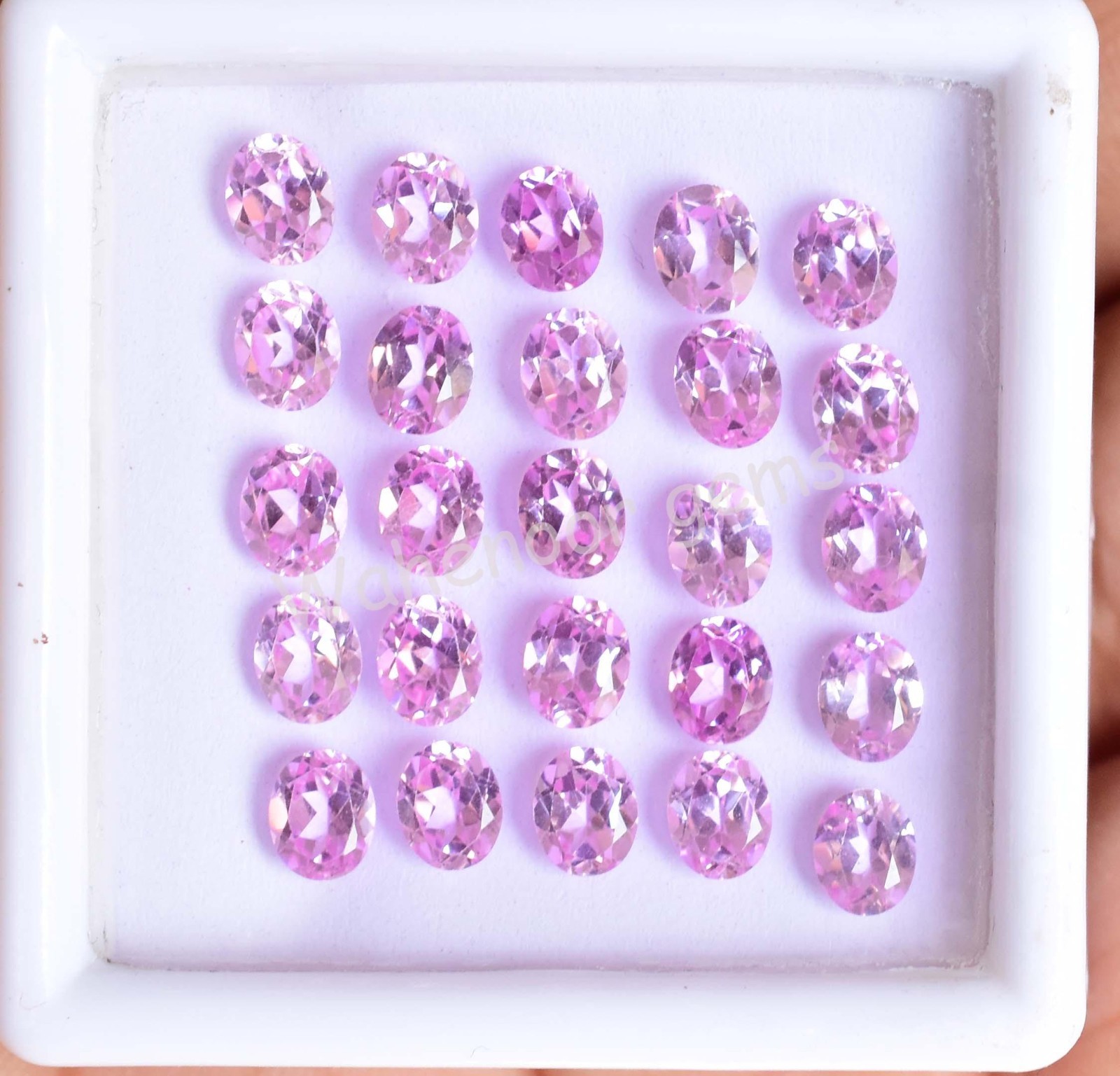 25 Pcs Natural Pink Mogok Ruby 5.00 MM Oval Certified Treated Loose Gemstone