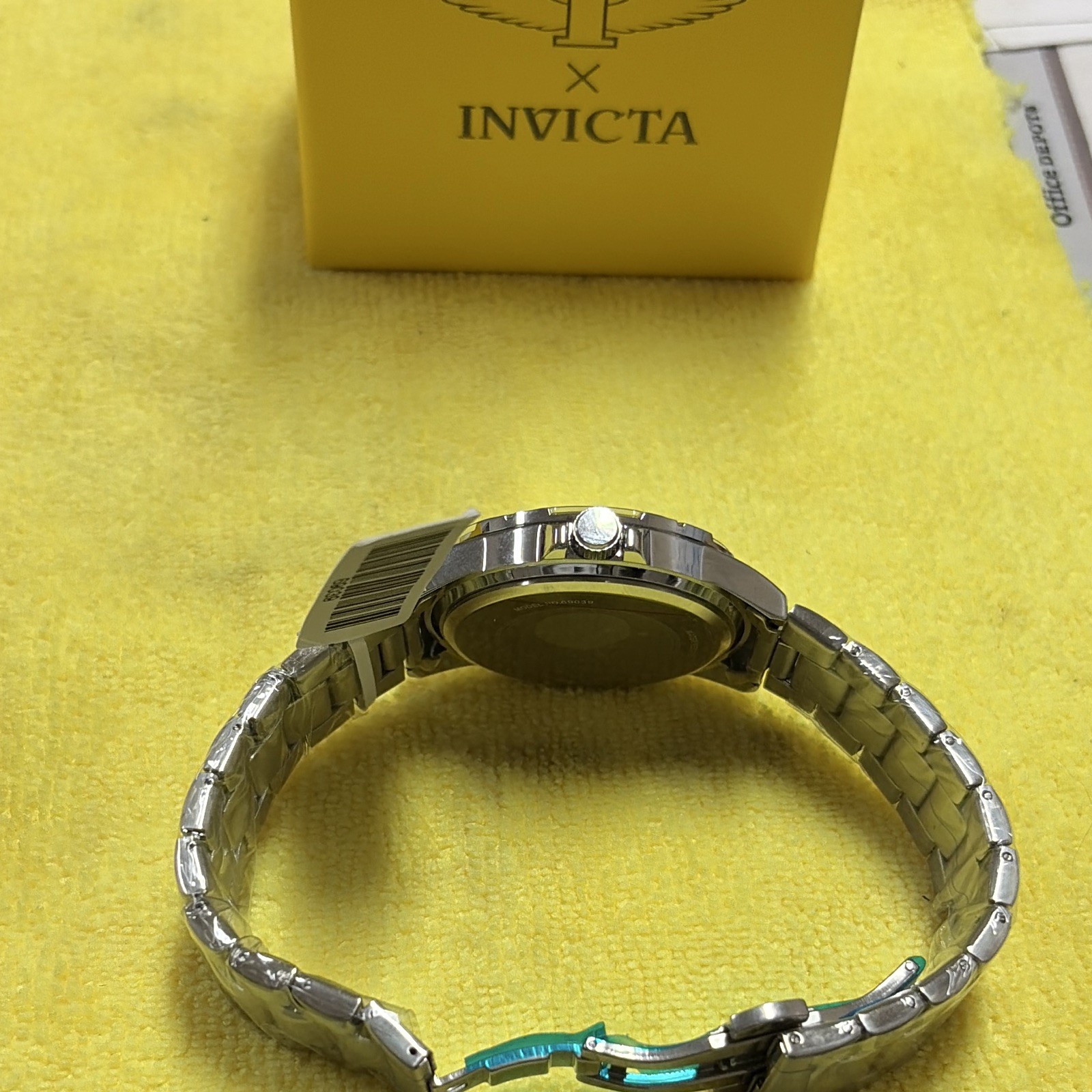 Invicta Quartz Analog Silver Dial Steel Bracelet Stick Indices WR 100m Box