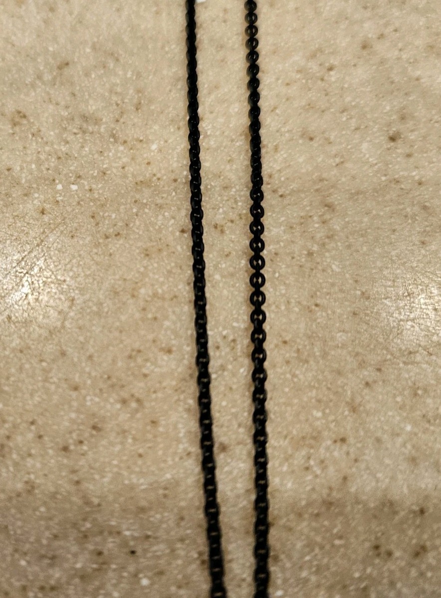 NEW MONICA RICH KOSANN BLACK STEEL STAINLESS STEEL 32″ LONG NECKLACE CHAIN