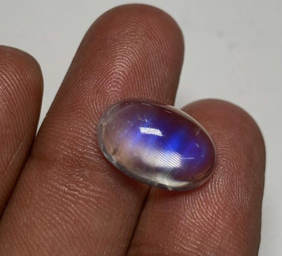 AAAAAAAA Quality Rainbow Moonstone Blue Fire 0val Shape Cabochon Size 10×15 MM