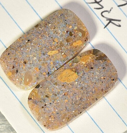 Matched Pair Louisiana Opal Cabochon Gem Opal Natural Untreated 20.50 cts.