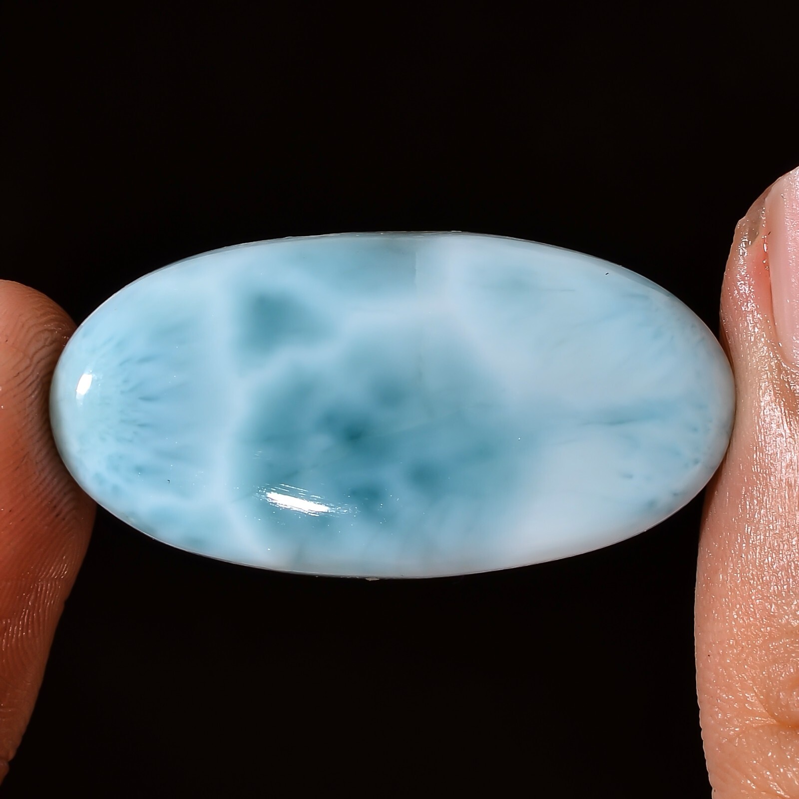 Larimar Gemstone 21.45 CT Natural Larimar Oval Cabochon 16x32x4mm Gemstone BC-64