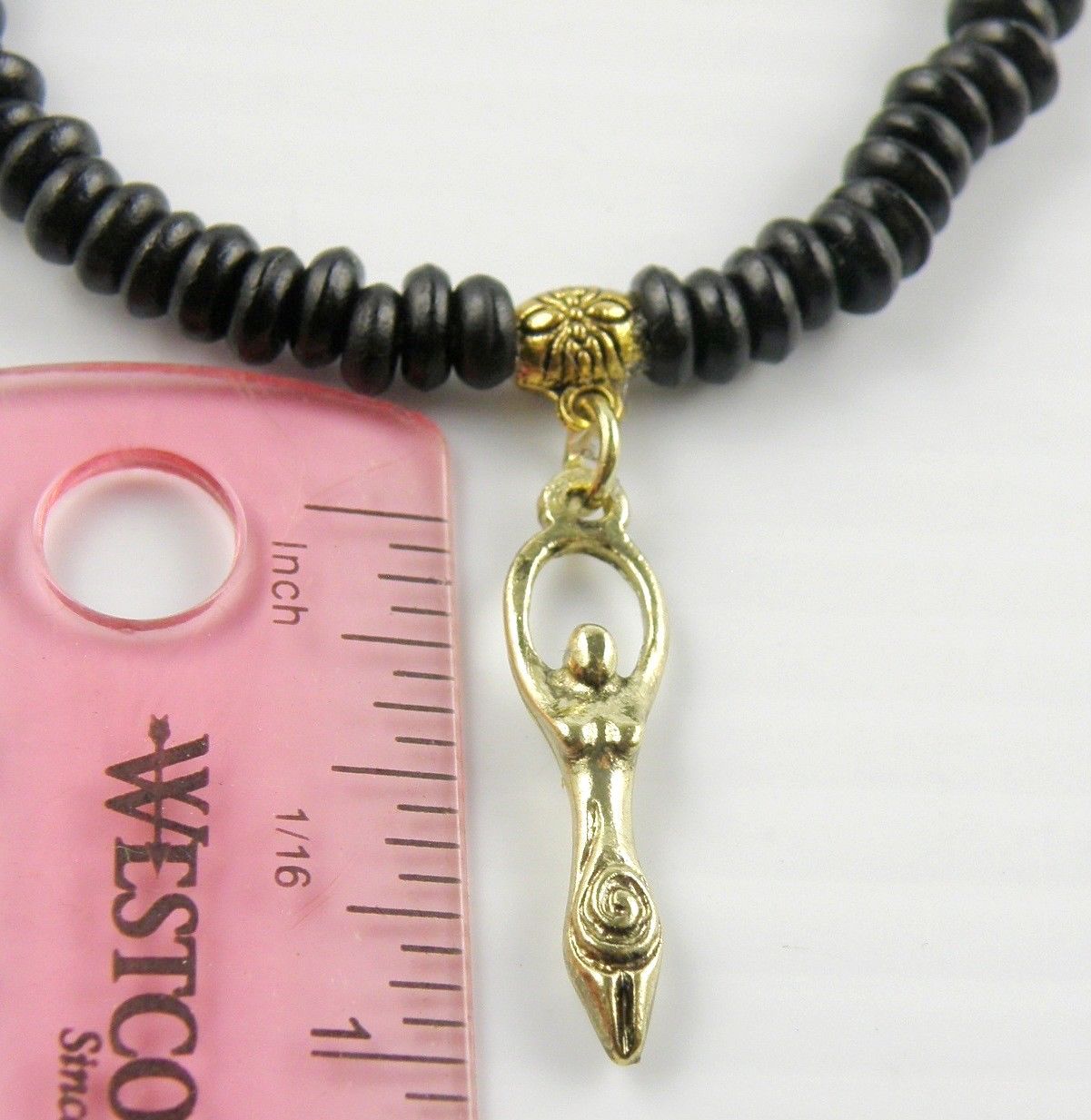 Boho Naked Beautiful Woman Pendant on Beaded Bracelet 6.50 Inches Unisex