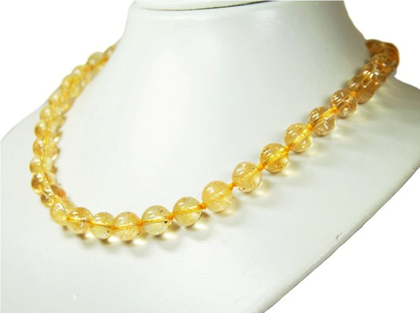 Beautiful Gemstone Citrine Ball Shape Necklace Ø-8mm