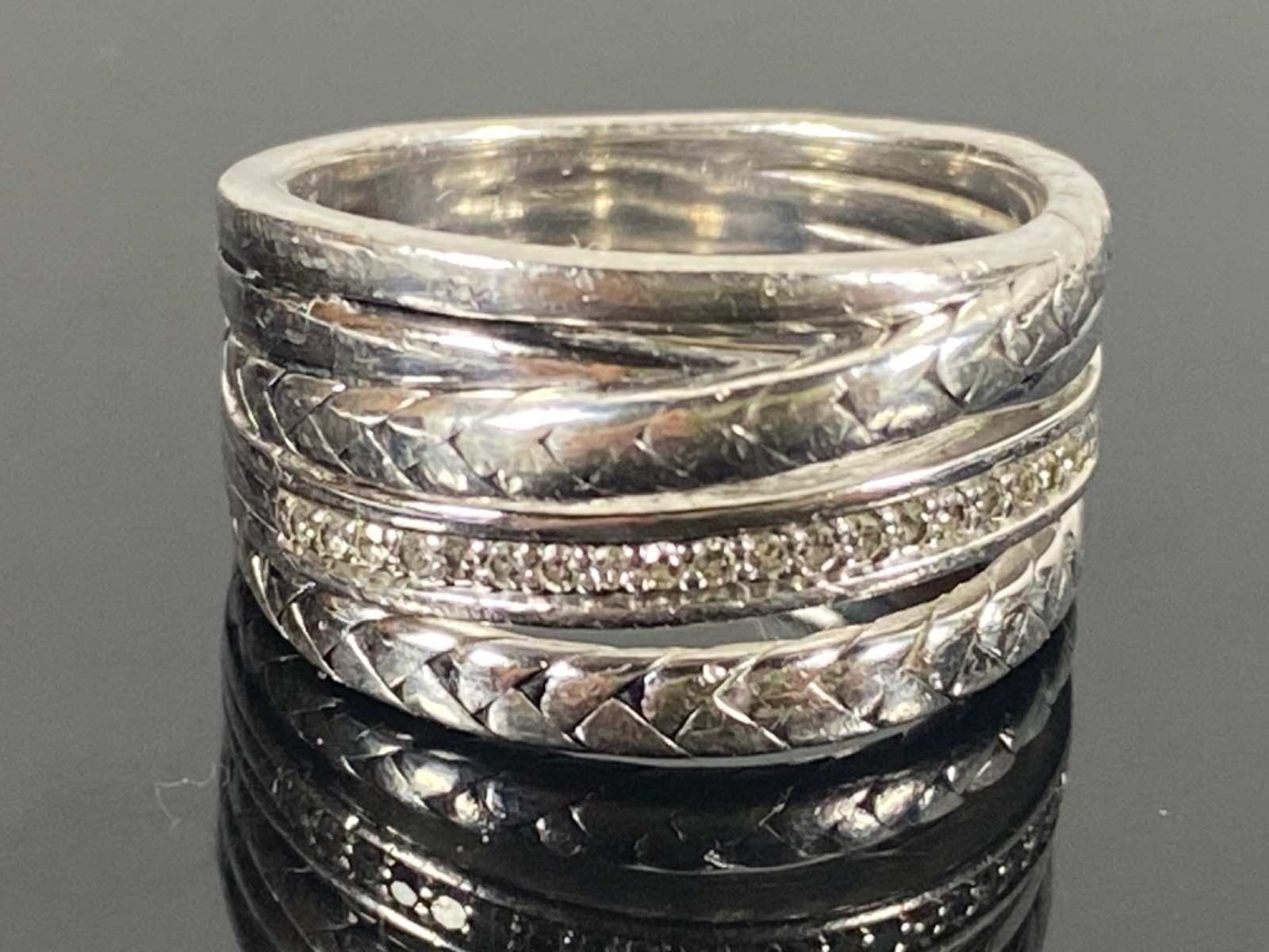 EFFY DESIGNER STERLING SILVER 925 Ring Band Size 7 Five Strands 8.3g