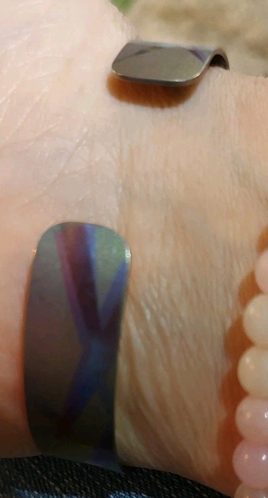 Anodized Titanium Bracelet Vintage 90s signed by Holly Yashi Fits Anyone, Gift!