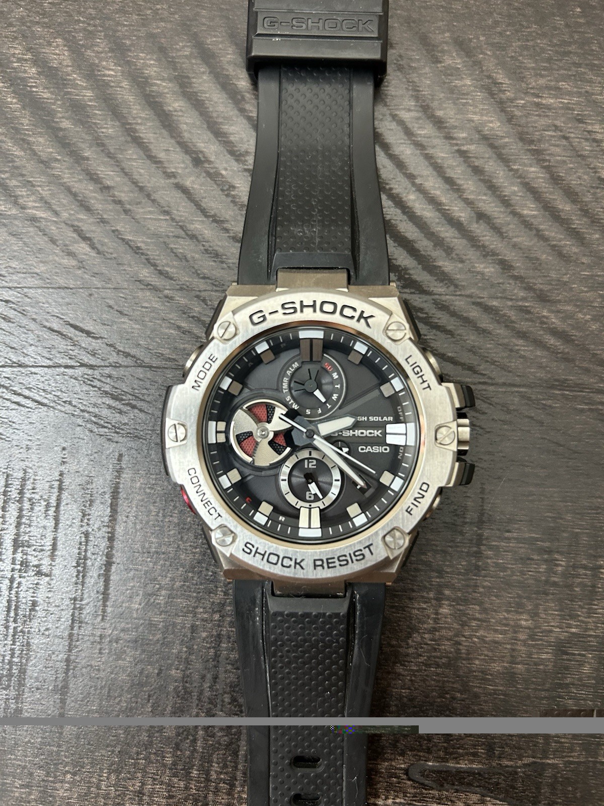 Casio G-SHOCK GSTB100-1A Black Stainless Steel with Resin Band Men’s Wristwatch