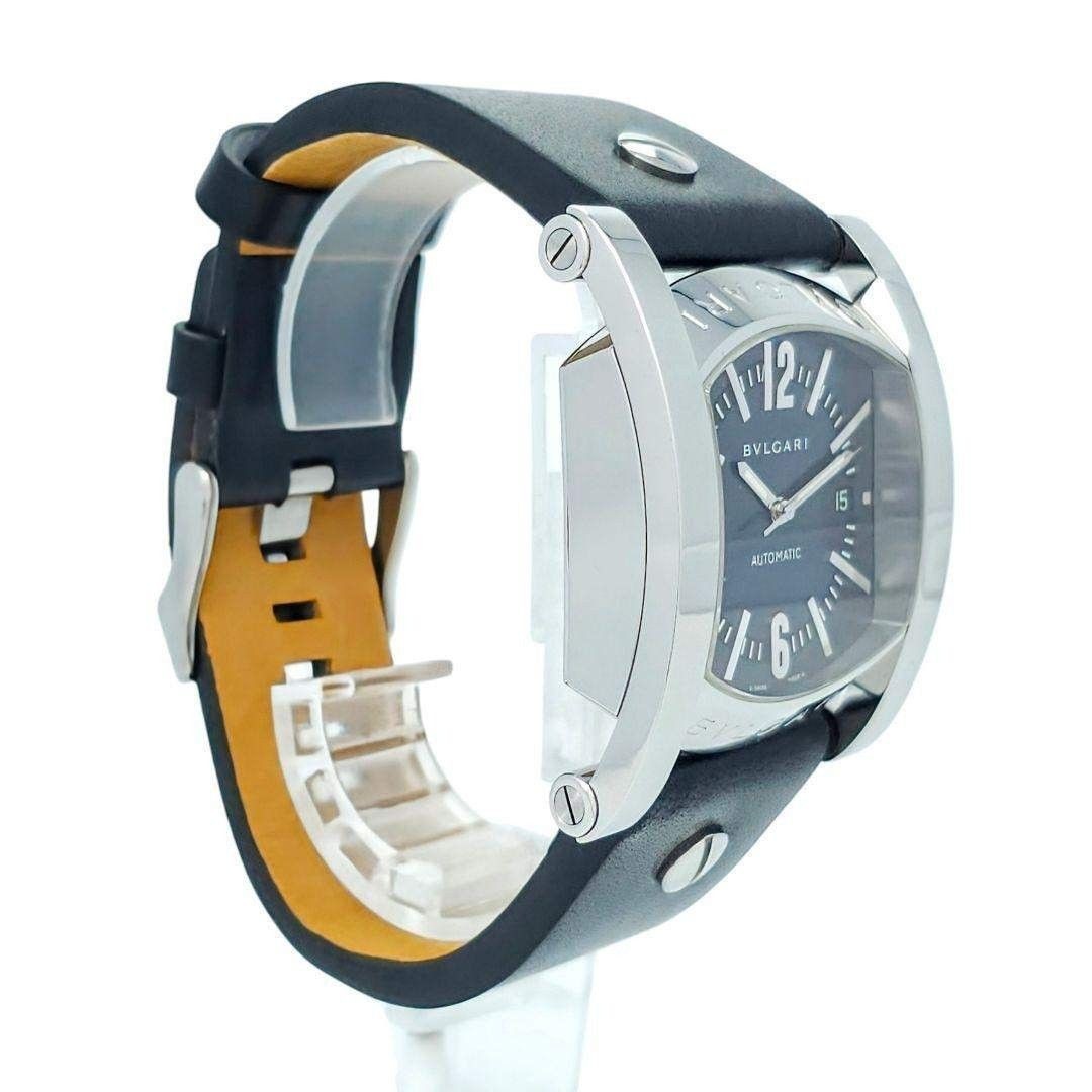 BVLGARI Assioma AA48S Automatic Black Dial Men’s Watch New Leather Strap