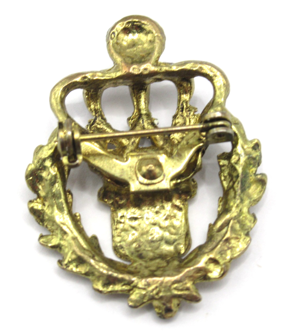 Enamel Eagle Crown Laurel Small Brooch Pin Vintage