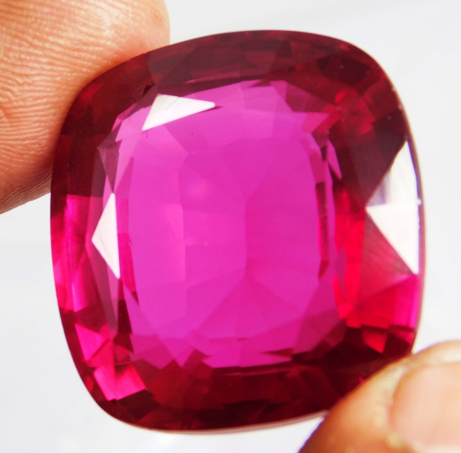 Natural 99.20 Ct Flawless PINK Ruby Cushion Cut Loose Gemstone CERTIFIED