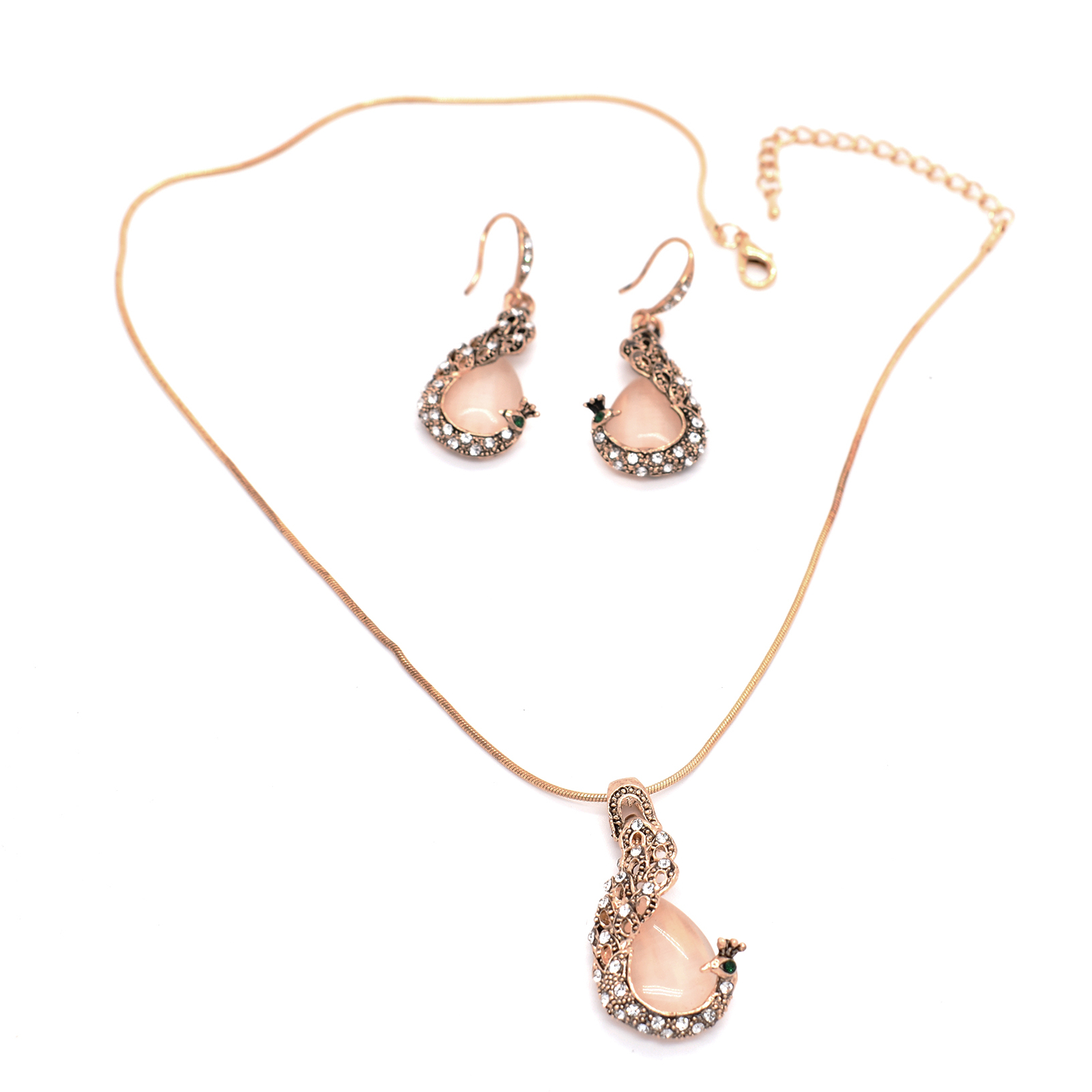 Ladies Beautiful Peacock Jewelry Set Necklace / Earrings – Perfect Anytime Gift