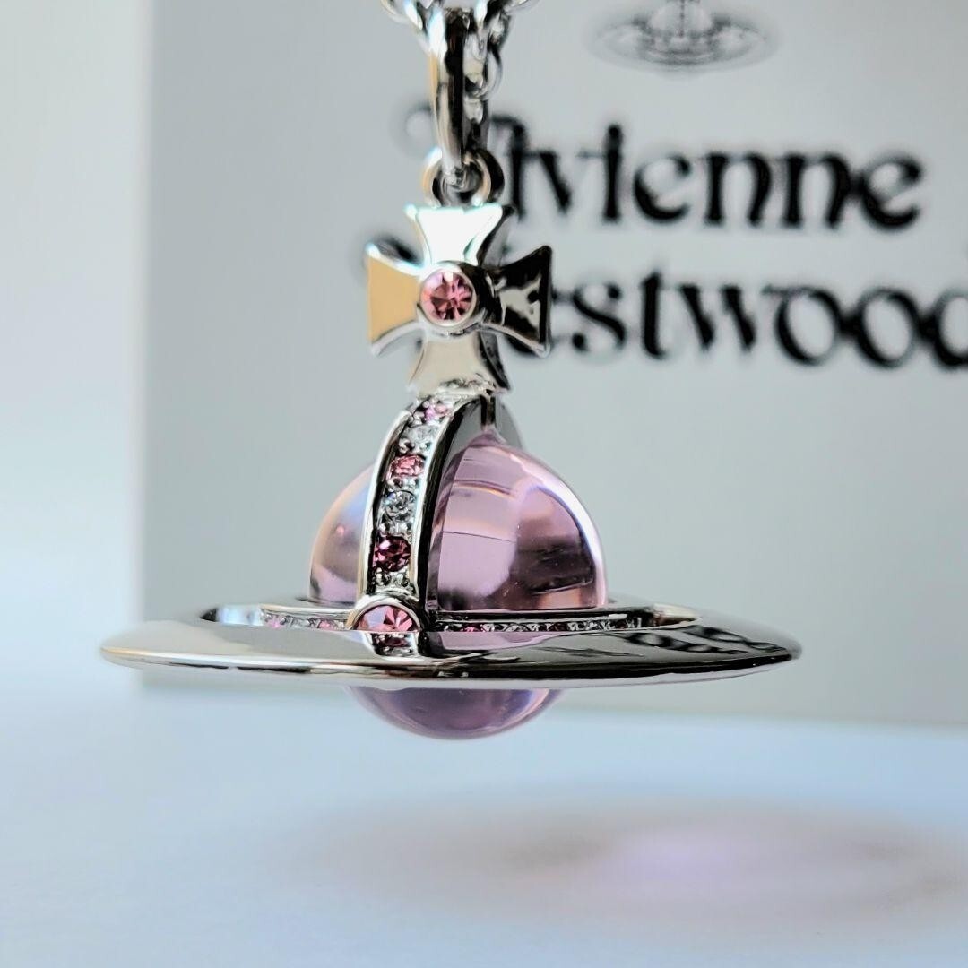 Vivienne Westwood Small Orb Necklace Pink 80cm
