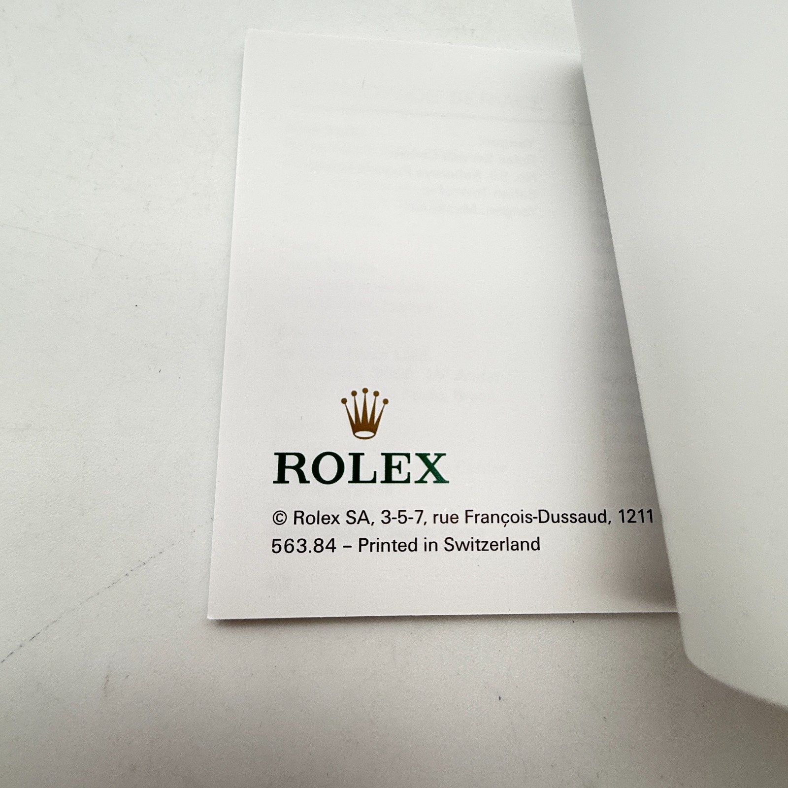 Rolex Watch Box 39139.64 Submariner Booklet Card holder Tag Manuel Genuine