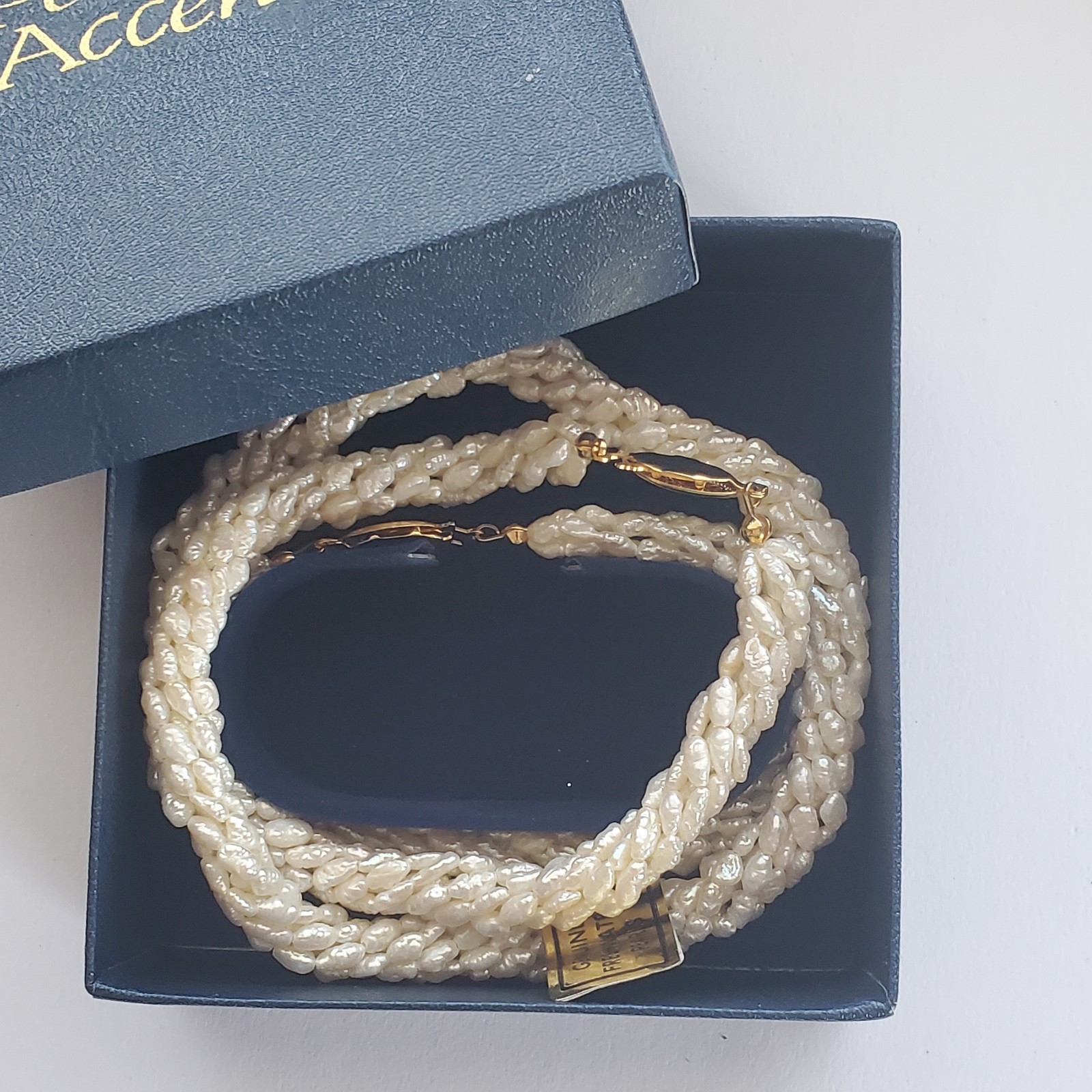 Multi-strand Rice Freshwater Pearl Set With Fish Hook Clasp,