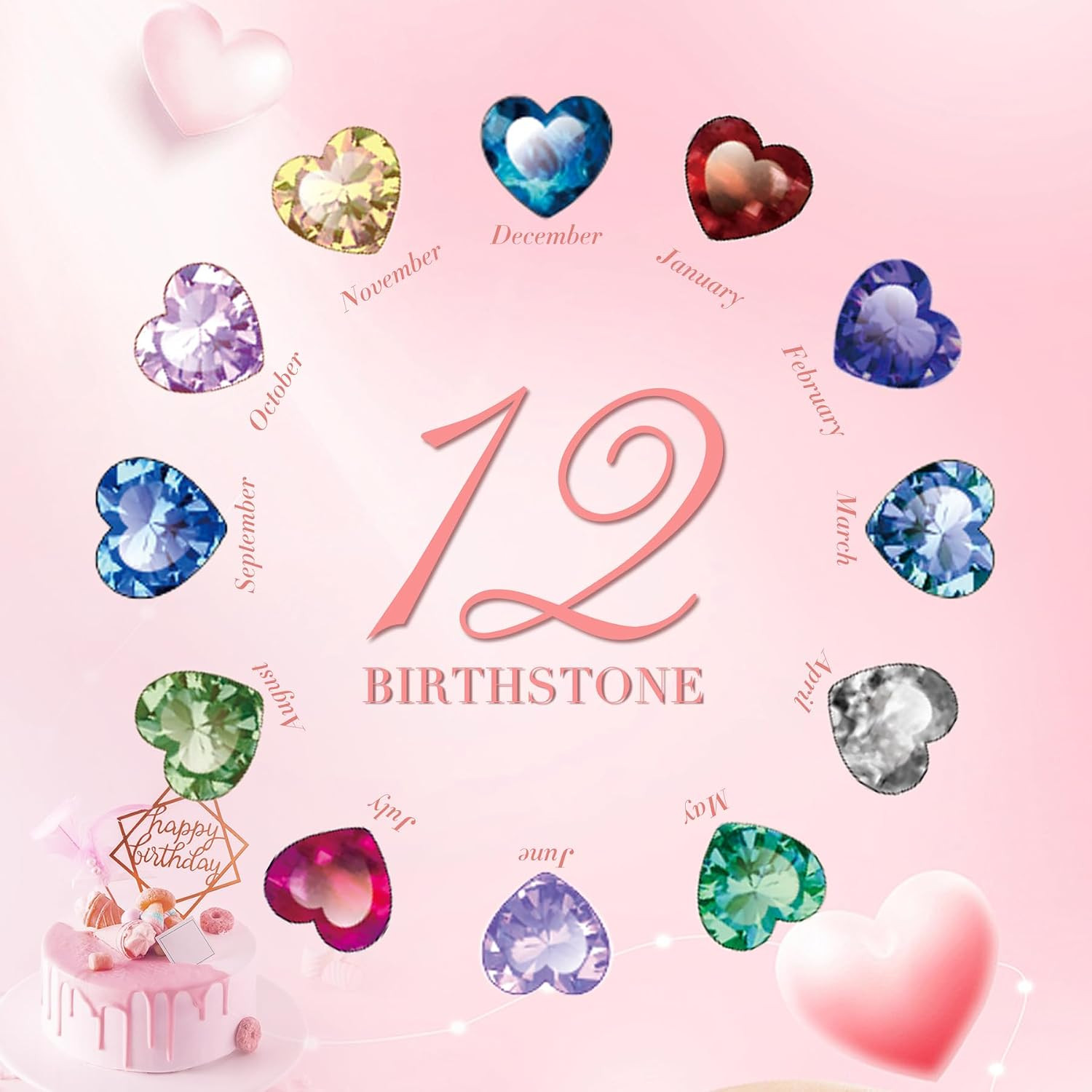 Birthstone Bracelets for Women Trendy: Infinity Heart Tennis Bracelet with Cubic