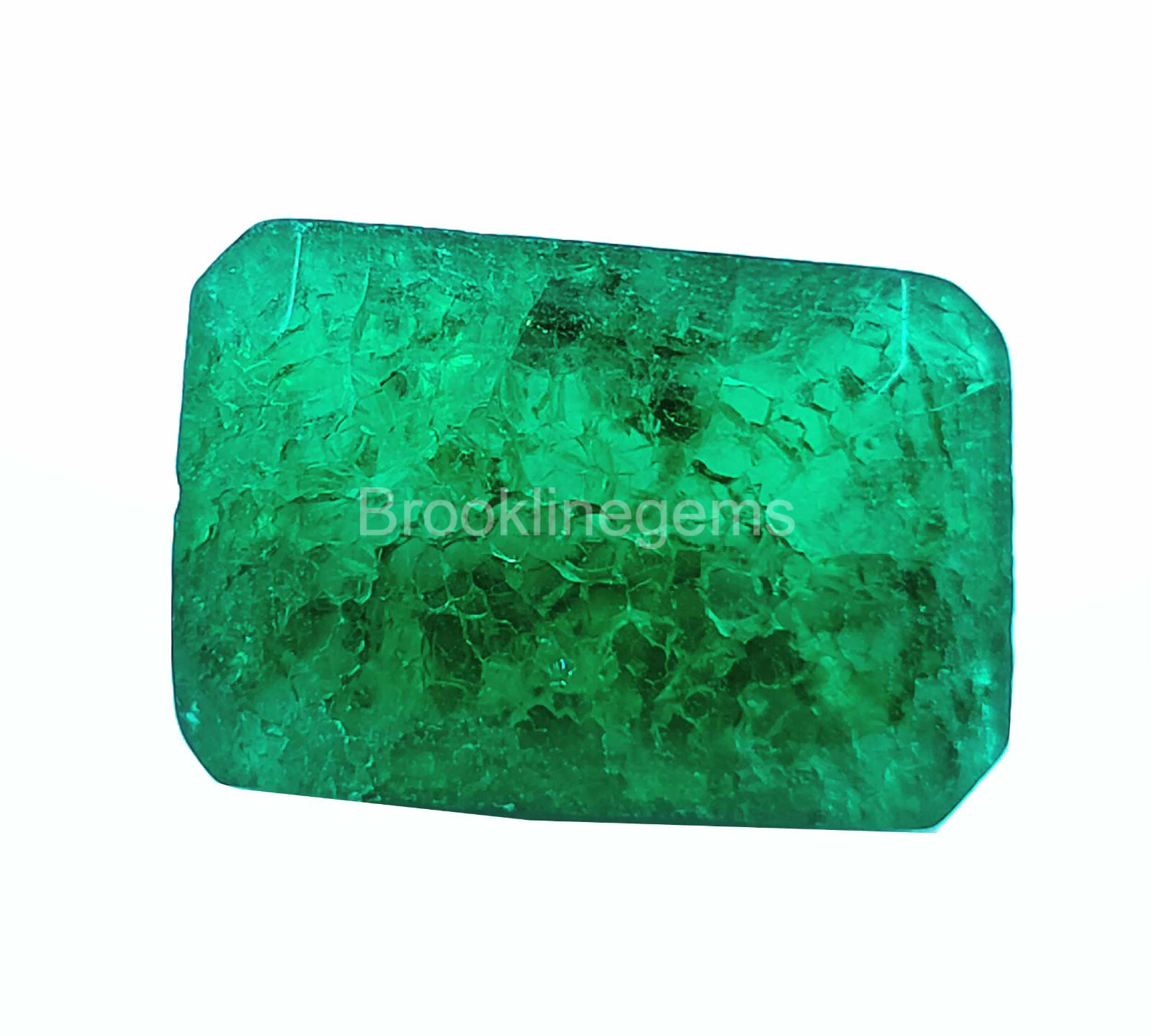 Natural EGL Certified 20 Ct Zambia Emerald Cut Green Emerald Loose Gemstone EKU