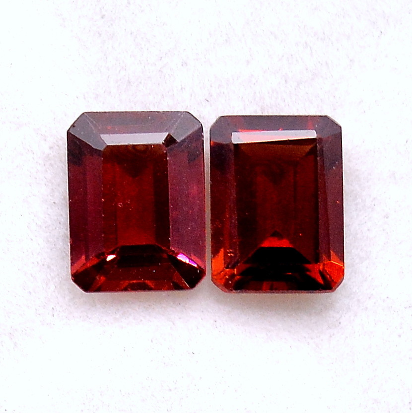 Natural Red Garnet Octagon Cut Pair 8×6 mm 3.45 Cts Untreated Loose Gemstones