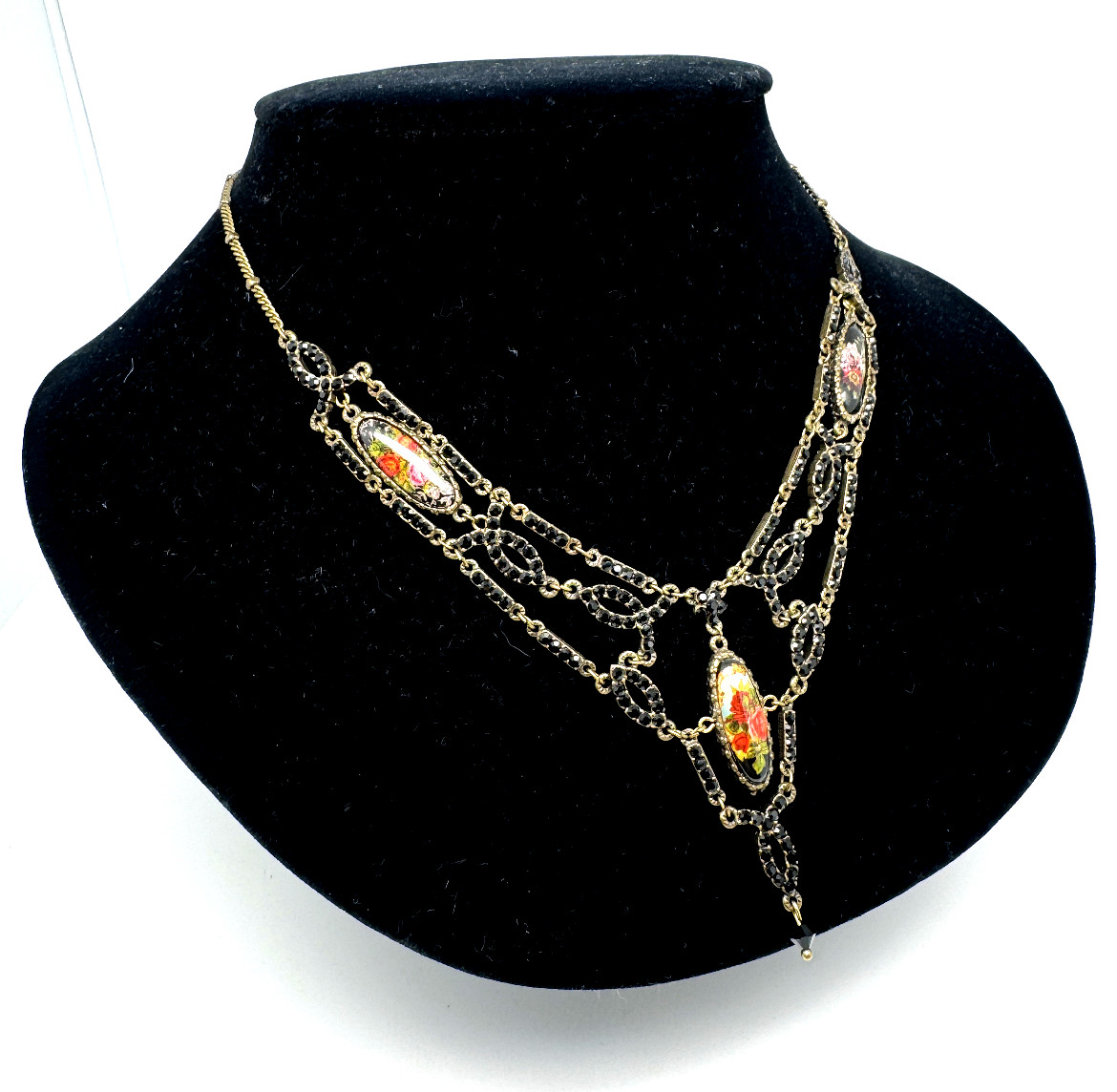 Lovely Delicate Necklace By Michal Negrin With Colorful Crystals #37#