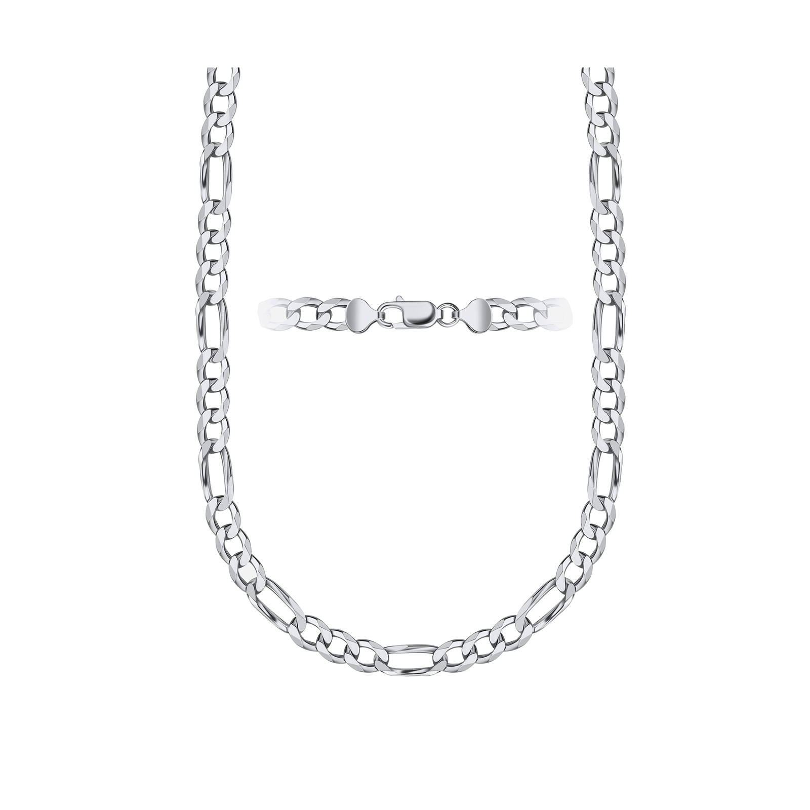 PORI JEWELERS 925 Sterling Silver Figaro Chain Necklace – 3.0MM-10.5MM – Made…
