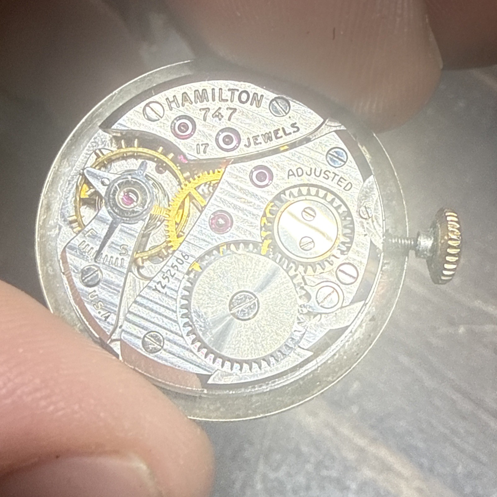 Hamilton Cal 747 Men’s 10kGF 17j Manual Wind Watch Parts Or Repair