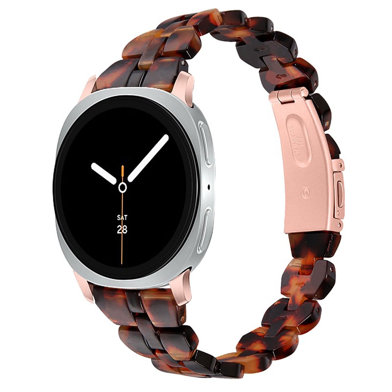 For Samsung Galaxy Watch 8/8 Classic Luxury Resin Stainless Steel Watch Band