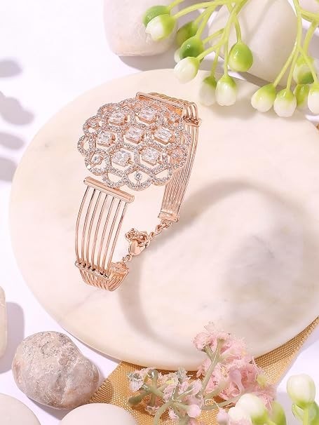 Modern Indian Bracelet Gold Tone Crystal Adjustable Fashion Jewelry Gift
