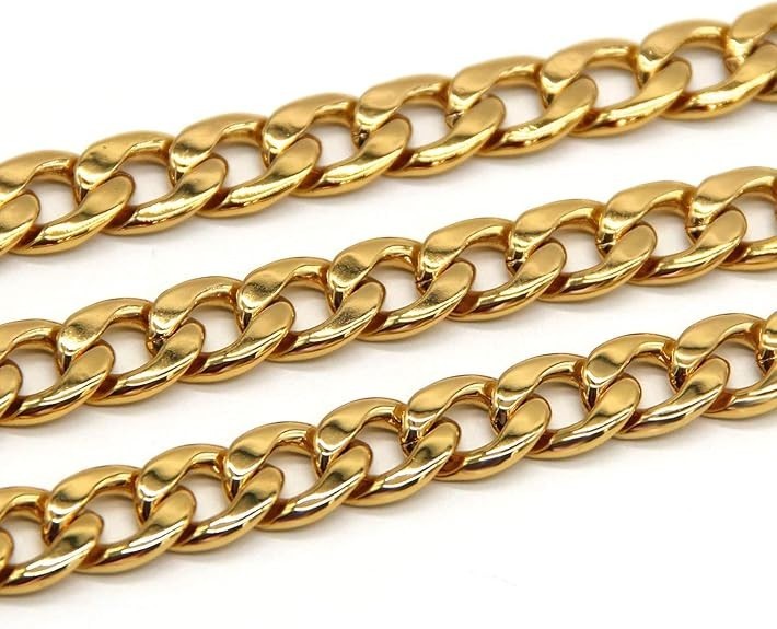 Cadenas de Titanium Cadena Cubana Oro 18K Eslabón Cubano Regalos Para Hombres US