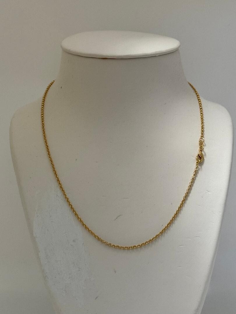 14K GOLD PLATED ROLO 030 LINK 18 INCH CHAIN J119