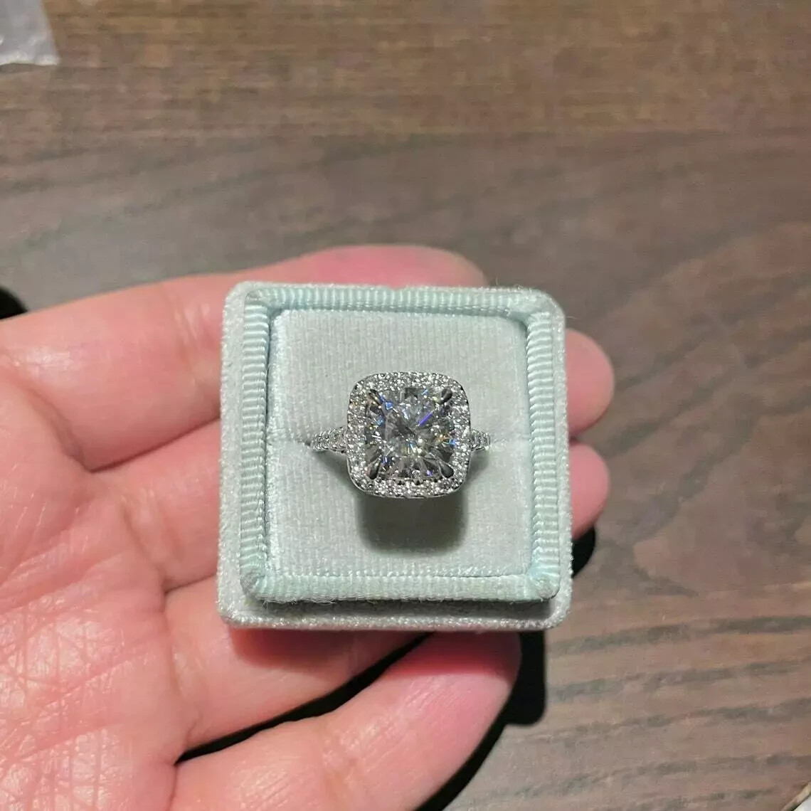 2Ct Cushion Cut Lab Created Diamond Valentine’s Day Gift Ring 14K White Gold FN