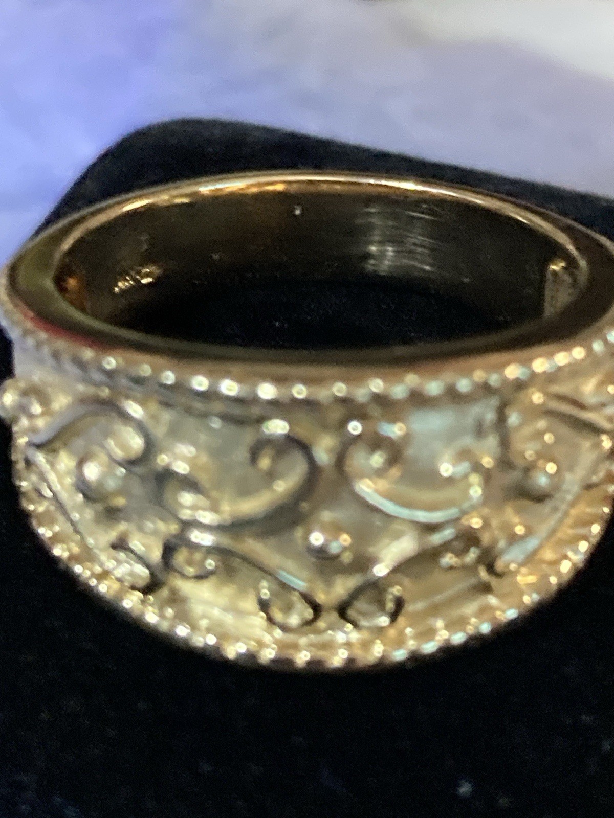 14Kt 8 Grams Yellow Gold Etruscan Scroll Band Ring 8 Grams