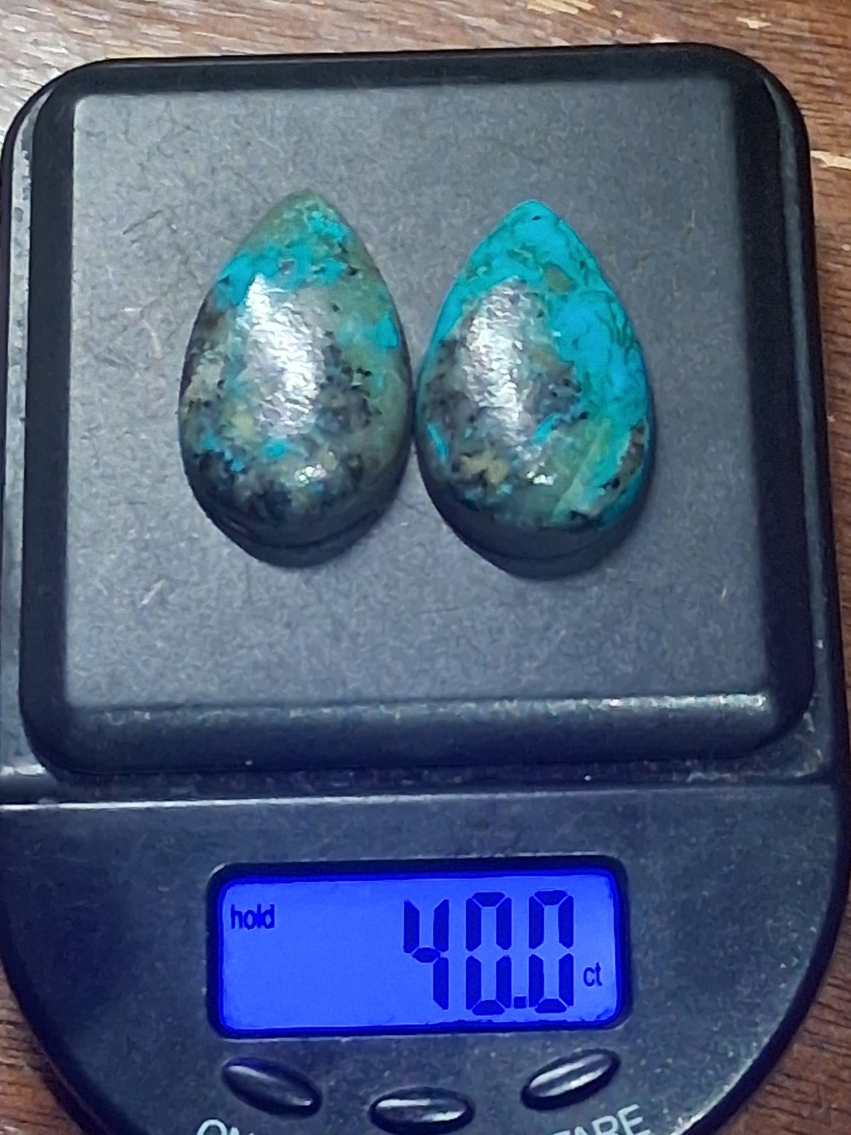 Beautiful Kingman Turquoise Cabochon Pair 40 Carats (Perfect For Earrings)