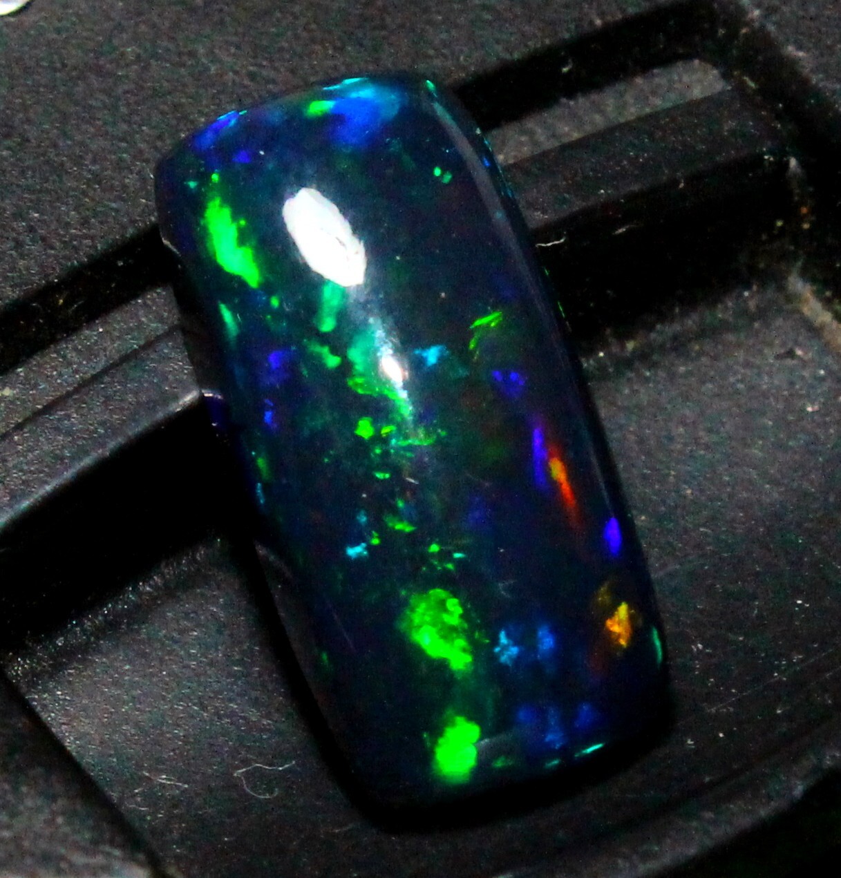 3.95cts Natural Multi Color Black Opal Octagon Cabochon 8x17mm Loose Gem