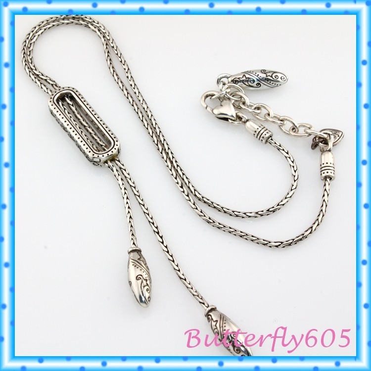 Brighton Silver Vintage Lariat Pendant Necklace