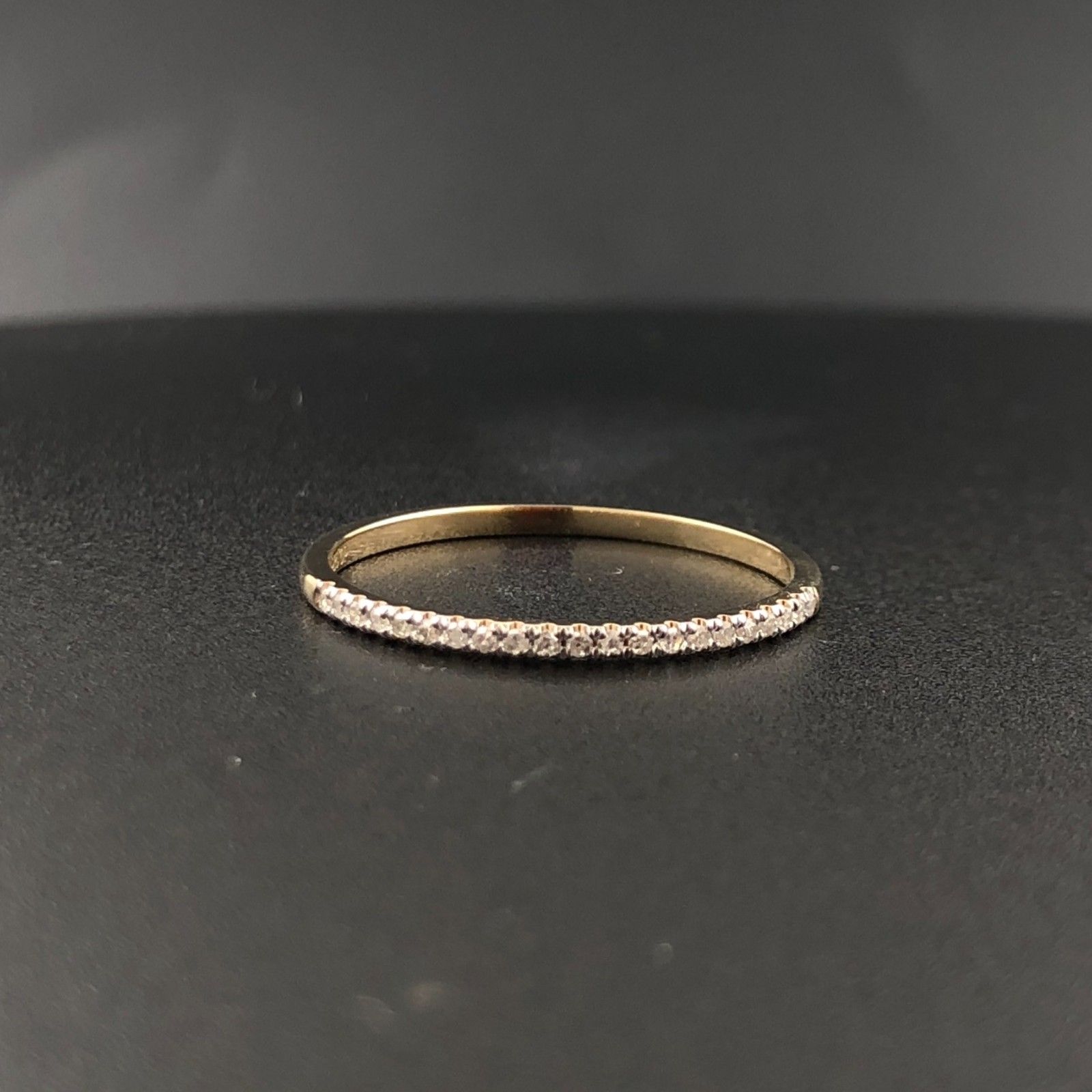 Solid 925 Silver Stackable Ring 0.08cttw Natural Diamond Eternity Band 1mm Thin