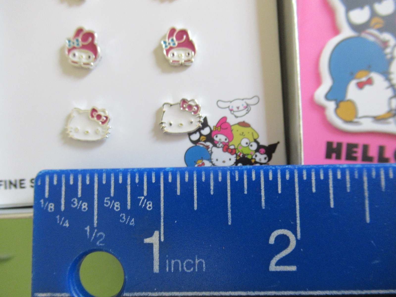 SANRIO HELLO KITTY Hello Kitty & Friends KUROMI Melody Set 3 Pairs pierced NIB